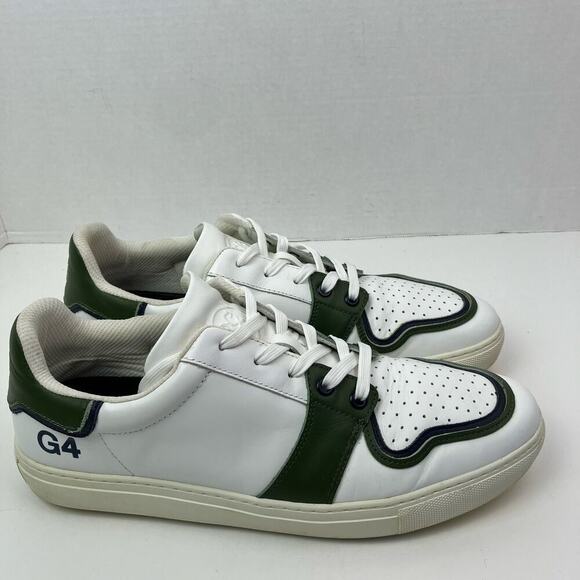 G/Fore Competition Disruptor Stripe White Olive Golf Shoes Leather Spikeless 11 - Picture 9 of 16